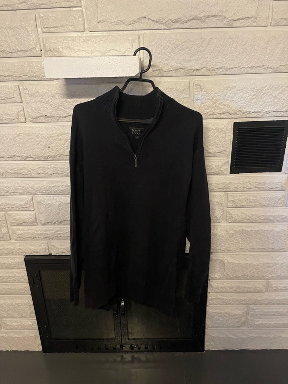 NXT Men's Black Quarter Zip Knit Sweater
